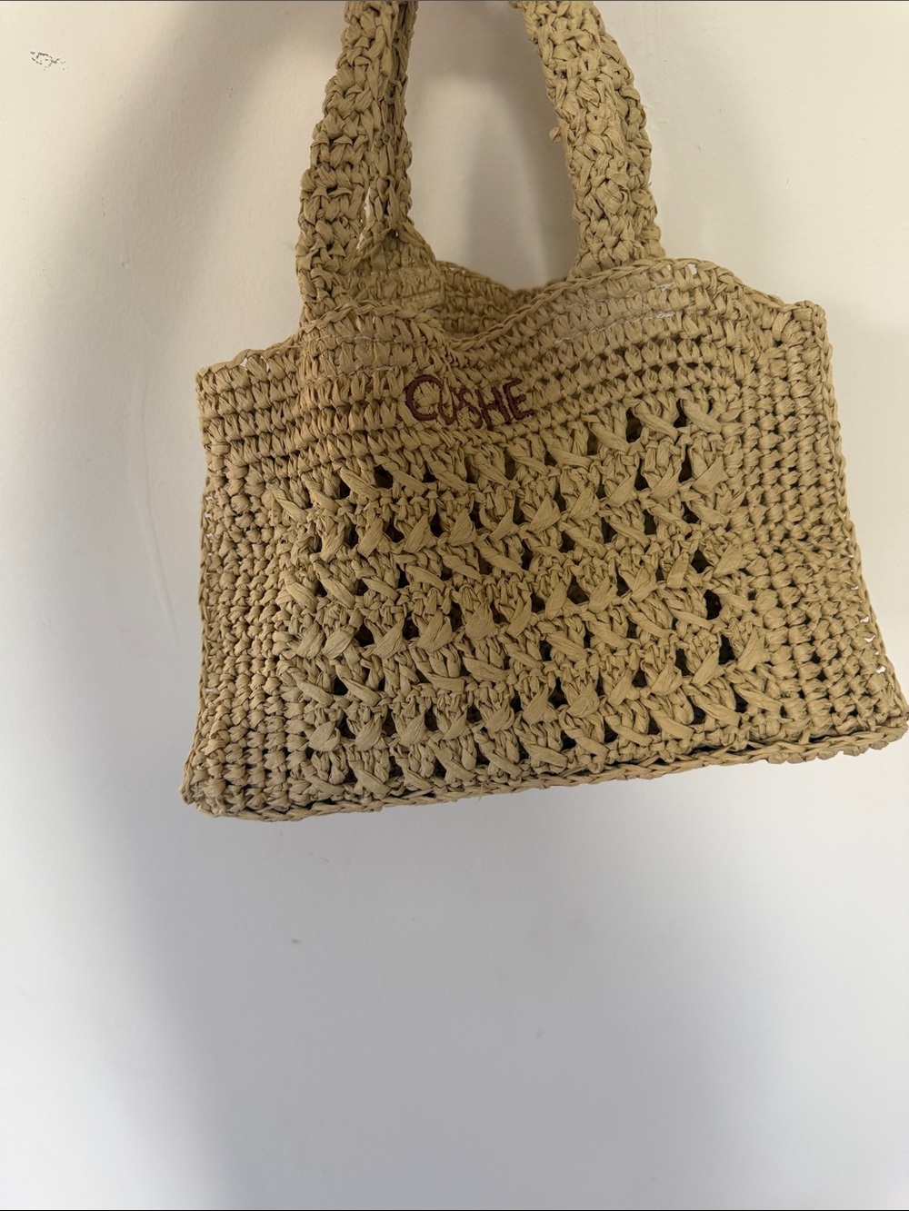 Cupshe Beige Handwoven Raffia Tote